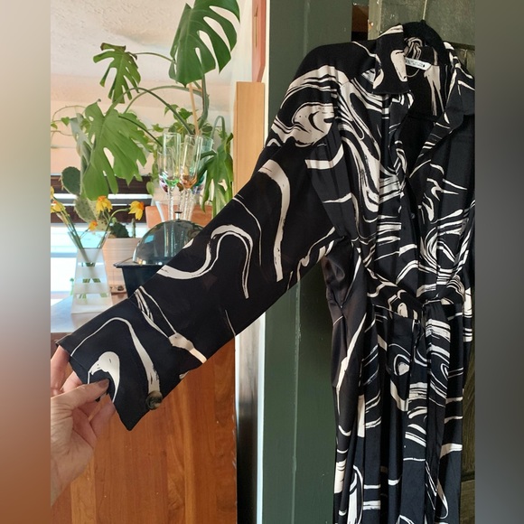 Zara Black & White Silky Dress - Picture 14 of 15